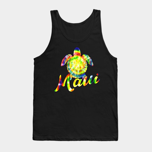 Aloha Maui Hawaiian Island Surfing Tropical Turtle Vacation Tank Top by Jas-Kei Designs